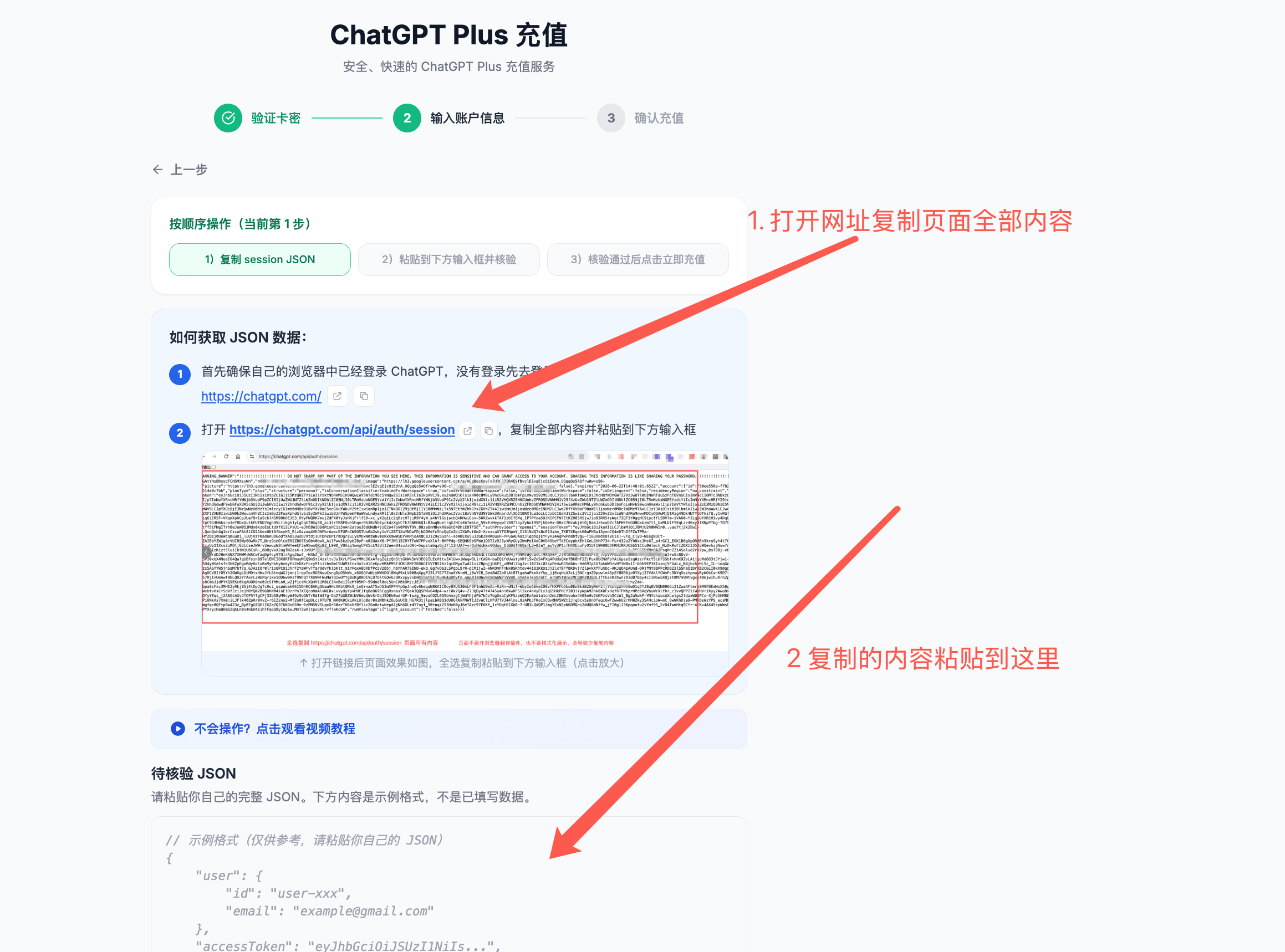 粘贴到充值平台的指定输入框中