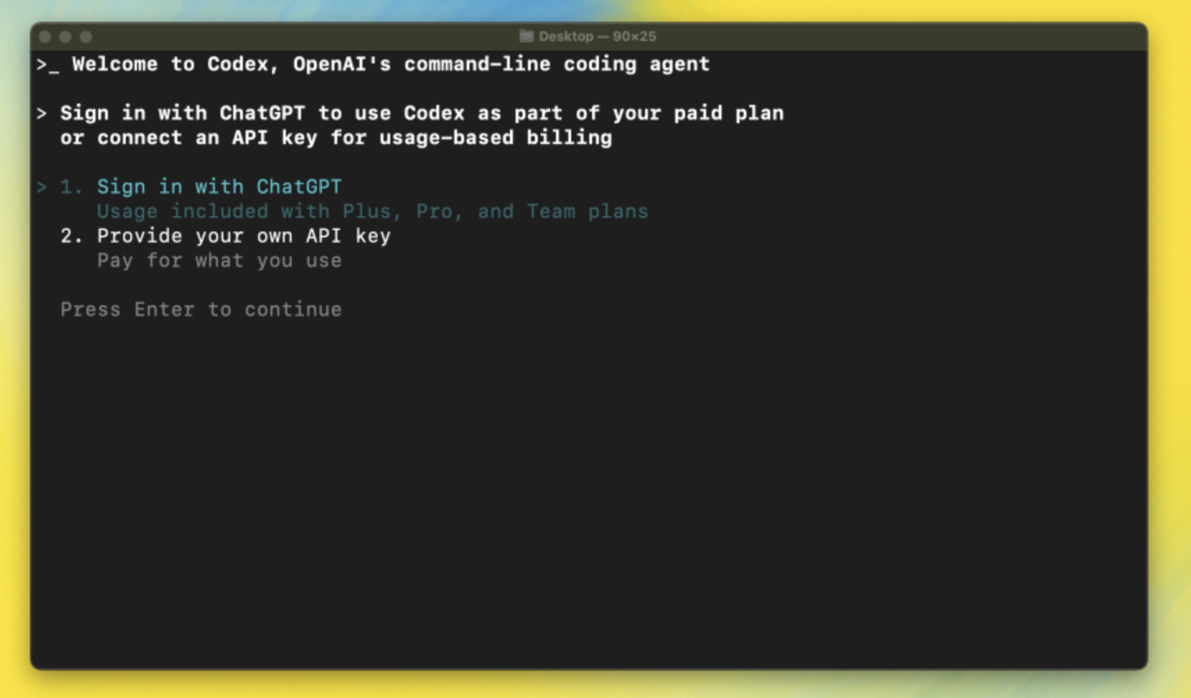 Codex使用教程 - ChatGPT登录界面