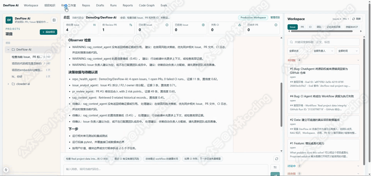 ③ 工作流记录:查看分工、结论与待确认项